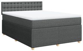 ΚΡΕΒΑΤΙ BOXSPRING ΜΕ ΣΤΡΩΜΑ ΣΚΟΥΡΟ ΓΚΡΙ 140X200 ΕΚ ΥΦΑΣΜΑΤΙΝΟ 3287494