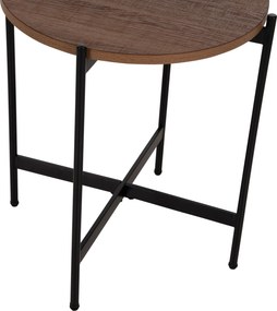 ΒΟΗΘΗΤΙΚΟ ΤΡΑΠΕΖΙ HM9589.04 MDF ΚΑΡΥΔΙ-ΜΑΥΡΗ ΜΕΤΑΛΛΙΚΗ ΒΑΣΗ Φ50x55Υεκ.