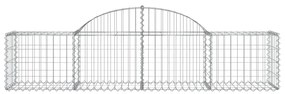 Συρματοκιβώτια Τοξωτά 14 τεμ. 200x50x40/60 εκ. Γαλβαν. Ατσάλι - Ασήμι