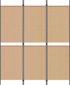 vidaXL 3-Panel Room Divider Μπεζ 150 x 180 cm Ύφασμα