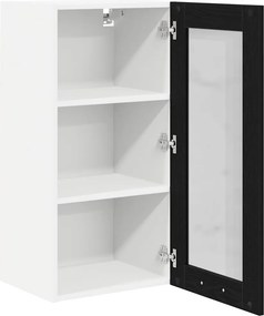 vidaXL Κρεμαστό ντουλάπι 2 pcs Μαύρη Οξυά Επεξεργασμένο Ξύλο