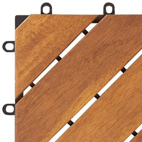 Πλακάκια Deck 10 τεμ. 30 x 30 εκ. από Μασίφ Ξύλο Ακακίας - Καφέ