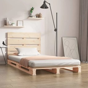 vidaXL Πλαίσιο Κρεβατιού Μονό 90x190 εκ. από Μασίφ Ξύλο Πεύκου