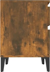 vidaXL Κομοδίνο Καπνιστή Δρυς 40x35x50 εκ.
