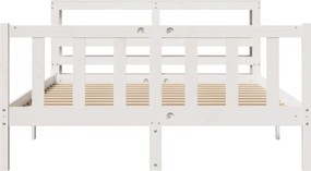 vidaXL Σκελετός Κρεβ. Χωρίς Στρώμα Λευκό 120x200 εκ Μασίφ Πεύκο