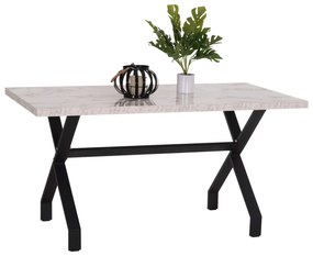 ΤΡΑΠΕΖΙ ΚΟΥΖΙΝΑΣ LANA HM18221.01 ΜΕΛΑΜΙΝΗ ΛΕΥΚΟ ΜΑΡΜΑΡΟ-ΜΑΥΡΑ ΜΕΤΑΛ.ΠΟΔΙΑ 140x70x72Υεκ