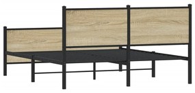 vidaXL Σκελετός Κρεβ. Χωρίς Στρώμα Sonoma Δρυς 160x200 εκ. Μεταλλικό