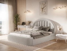 Επενδυμένο κρεβάτι Circle-160 x 200-Εκρού