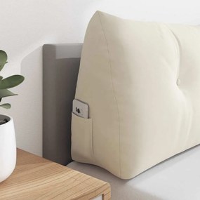 vidaXL Μαξιλάρι Πλάτης Κρεμ 120 x 24 x 50 εκ Βελούδο