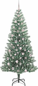 vidaXL Τεχνητό Δέντρο Χριστουγέννων με Χιόνι και Φώτα LED 210 cm