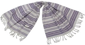 Πετσέτα Θαλάσσης Παρεό ΚΟΜΒΟΣ δύο όψεων Μωβ Ρίγες 90x180