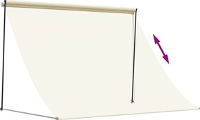 vidaXL Τέντα Συρόμενη Κρεμ 200 x 150 εκ. από Ύφασμα και Ατσάλι