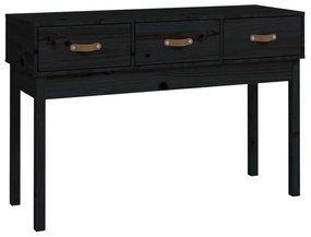 vidaXL Τραπέζι Κονσόλα Μαύρος 114x40x75 εκ. από Μασίφ Ξύλο Πεύκου