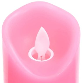 Κεριά LED Ηλεκτρ. Σετ 5 Τεμαχίων Θερμό Λευκό με Τηλεχειριστήριο - Ροζ