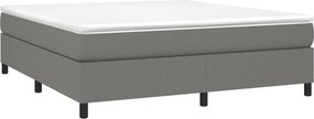 vidaXL Κρεβάτι Boxspring με Στρώμα Σκούρο Γκρι 180x200 εκ Υφασμάτιν