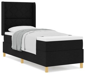 vidaXL κρεβάτι box spring  με στρώμα μαύρο 80x200 εκ. ύφασμα