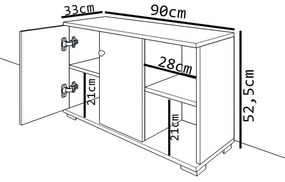 ΕΠΙΠΛΟ ΕΙΣΟΔΟΥ DERIL PAKOWORLD ΛΕΥΚΟ-SONOMA 90X33X52.5ΕΚ