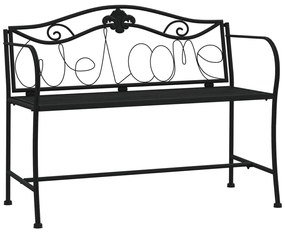 vidaXL Παγκάκι Κήπου Διθέσιο Μαύρο 104 εκ. από Ατσάλι