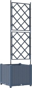 vidaXL Γλάστρα Κήπου Γκρι 40 x 40 x 143 εκ. PP