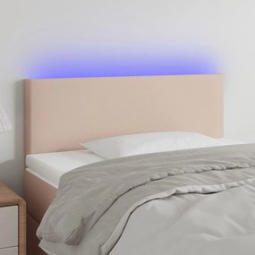 Κεφαλάρι Κρεβατιού LED Καπουτσίνο 90x5x78/88 εκ. Συνθετ. Δέρμα 3121415