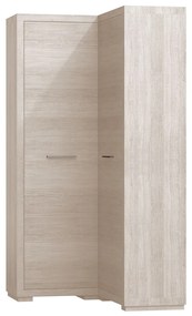 Γωνιακή ντουλάπα Stanton E126, Santana βελανιδιά, 192x109x96cm, 106 kg, Πόρτες ντουλάπας: Με μεντεσέδες, Αριθμός ραφιών: 5, Αριθμός ραφιών: 5