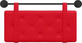 vidaXL Κρεμαστό Κεφαλάρι Επιτοίχιο Κόκκινο 80 cm Τεχνητό Δέρμα