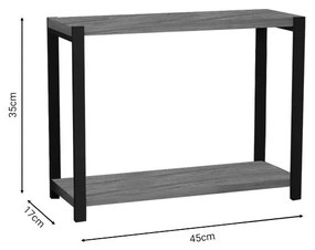 Επιτραπέζια ραφιέρα Lerf oak μελαμίνης-μαύρο μέταλλο 45x17x35εκ 45x17x35 εκ.