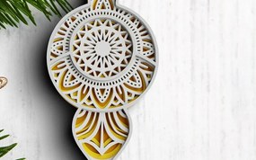 Intra απο ξύλο plywood 3mm-4mm πάχος 3D Χριστουγεννιάτικο Στολίδι Δίασταση 30x30 cm INTRAFABR-77143718