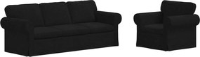 vidaXL Σετ Καναπέ 2 pcs Μαύρο 215 x 82 x 80 εκ ύφασμα