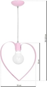 Παιδικό Κρεμαστό Φωτιστικό Amore Ροζ