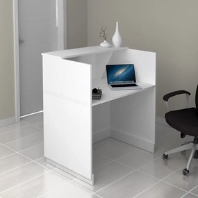 Γραφείο υποδοχής - reception Gemini Megapap χρώμα λευκό 100x70x110εκ.