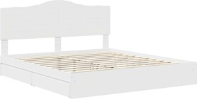 vidaXL Κρεβάτι Αποθήκης Λευκό 180 x 200 cm Επεξεργασμένο ξύλο