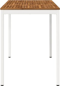 vidaXL Τραπέζι μπαρ κήπου Φυσικό και Λευκό 141 x 80,5 x 105 εκ