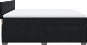 vidaXL Κρεβάτι Boxspring με Στρώμα Μαύρο 180x200 εκ. Βελούδινο
