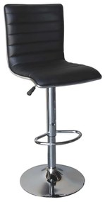 Σκαμπώ Alfi Bar Χρώμιο/PU Μαύρο 41x50x59/94-80/115cm (Σετ 2 ΤΕΜ)