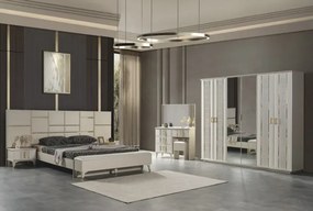 Stewehome Μοντέρνο Λευκό Σετ Κρεβατοκάμαρας 160x200x105 cm