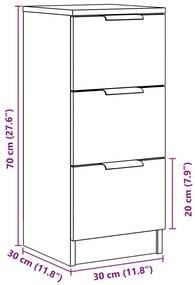 Sideboards 2 τεμάχια Artisan Oak 30x30x70cm Κατασκευασμένο ξύλο 856958