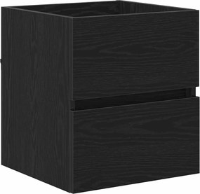 vidaXL Ντουλάπι Μπάνιου με συρτάρι Μαύρη Οξυά 41 x 38,5 x 45 cm