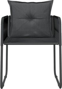 vidaXL Σετ Τραπεζαρίας Κήπου 7 Τεμαχίων Μαύρο