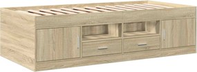 vidaXL Σκελετός κρεβατιού με αποθήκευση Sonoma Δρυς 80 x 200 cm