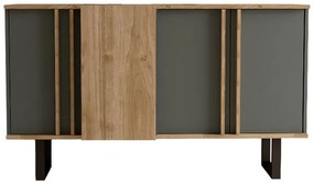 Μπουφές Amanda I σε ανθρακί-καρυδί απόχρωση 160x74x79εκ 160x74x79 εκ.