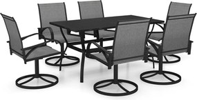 vidaXL Σετ Τραπεζαρίας Κήπου 7 τεμ. από Textilene / Ατσάλι