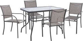 ΣΕΤ ΤΡΑΠΕΖΑΡΙΑΣ 5ΤΜΧ REDAN HM21223 ΤΡΑΠΕΖΙ & 4 ΠΟΛΥΘΡΟΝΕΣ ΣΕ ΓΚΡΙ