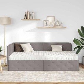 vidaXL Κρεβάτι Γωνίας Taupe 100 x 200 cm ύφασμα