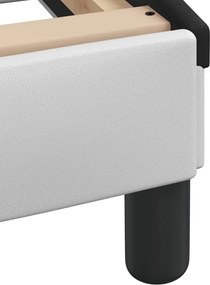 vidaXLΚρεβάτι με Στρώμα Hvar Λευκό/Μαύρο 200x200εκ.Συνθ. Δέρμα