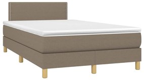 Κρεβάτι Boxspring με Στρώμα Taupe 120x200 εκ. Υφασμάτινο - Μπεζ-Γκρι