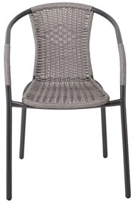 BALENO Πολυθρόνα Μέταλλο Βαφή Ανθρακί, Wicker Mixed Grey