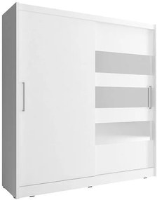 Ντουλάπα Cosmo συρόμενη-180 x 62 x 200 εκ.-Λευκό