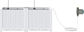 vidaXL Γλάστρα Κήπου 2 τμχ. Λευκό 80 x 40 x 37,5 cm PP