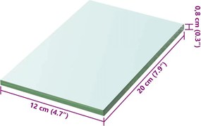 vidaXL Ράφια Πάνελ 2 τεμ. Διάφανα 20 x 12 εκ. Γυάλινα